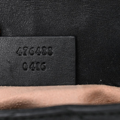 Gucci Calfskin Matelasse Super Mini GG Marmont Shoulder Bag Black 7 of 12