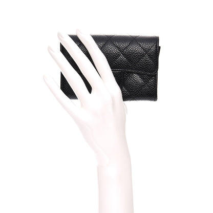 Chanel Caviar Quilted Flap Card Holder Black 2 of 8