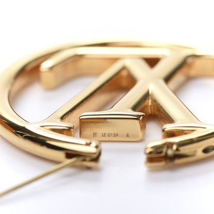 Louis Vuitton Metal Louise Hoop Earrings Gold 5 of 6