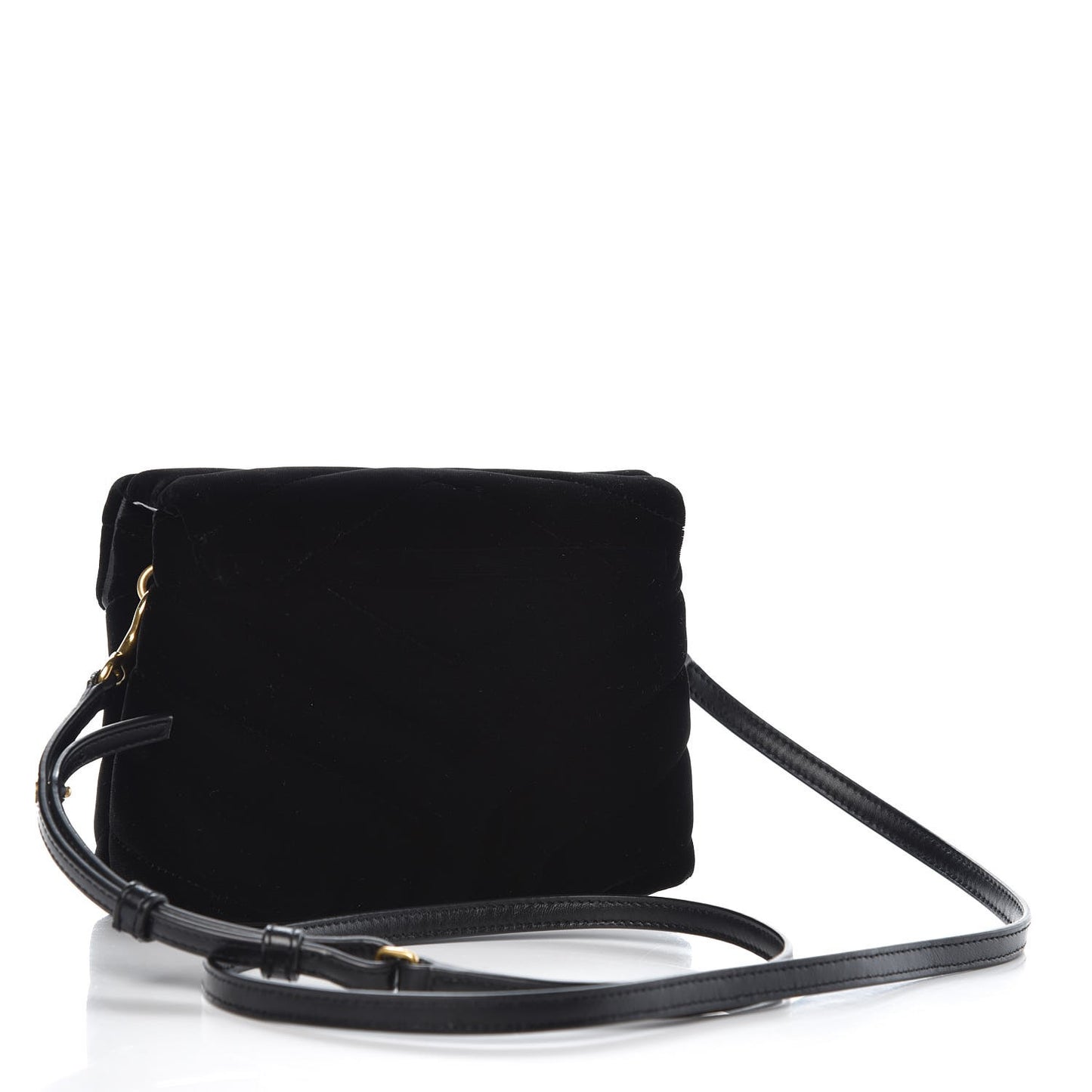 Velvet Y Quilted Monogram Toy Loulou Chain Satchel French Black