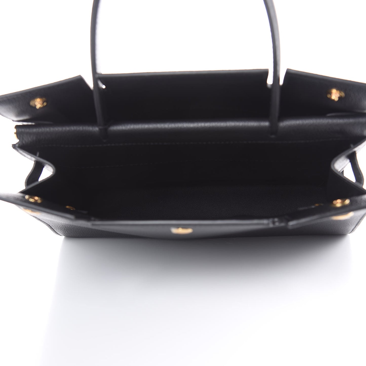 Grainy Calfskin Small Title Bag Black