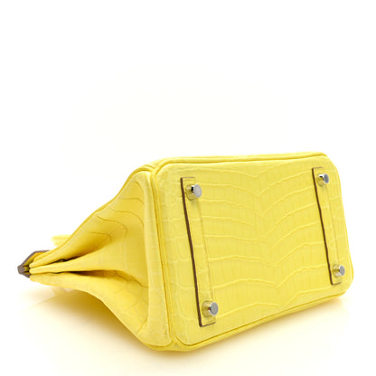 Hermes Matte Niloticus Crocodile Birkin 25 Limoncello 4 of 9