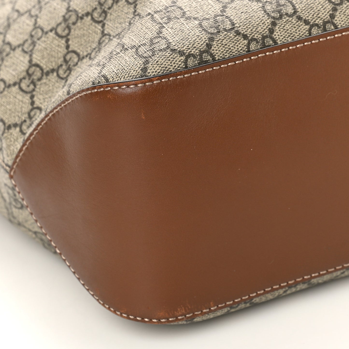 GG Supreme Monogram Large Linea A Hobo Light Brown