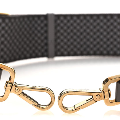 Fendi Ribbon Vitello King Logo Embossed Gingham Woven Adjustable Strap You Moon Ghiaia 6 of 6