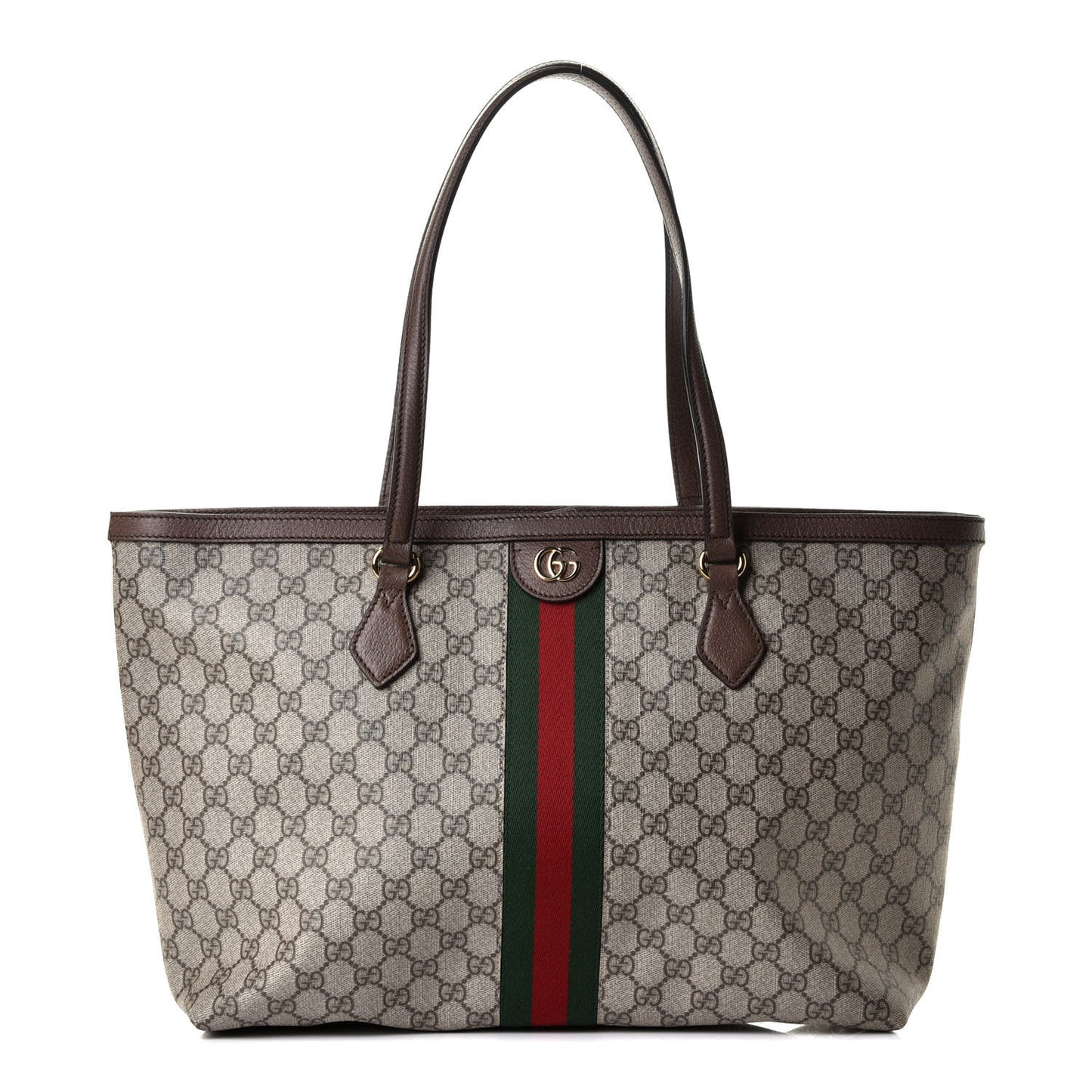 GG Supreme Monogram Medium Ophidia Shopping Tote Brown