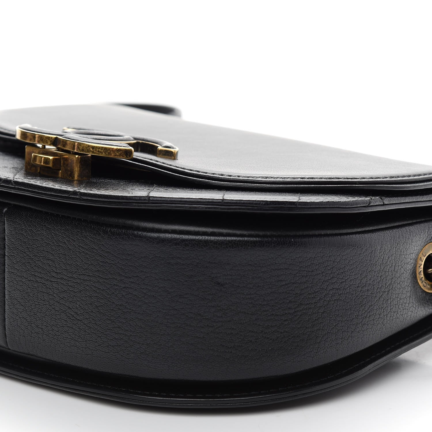 Chanel Shiny Calfskin Goatskin Quilted Small Coco Curve Messenger Flap Black 8 of 8