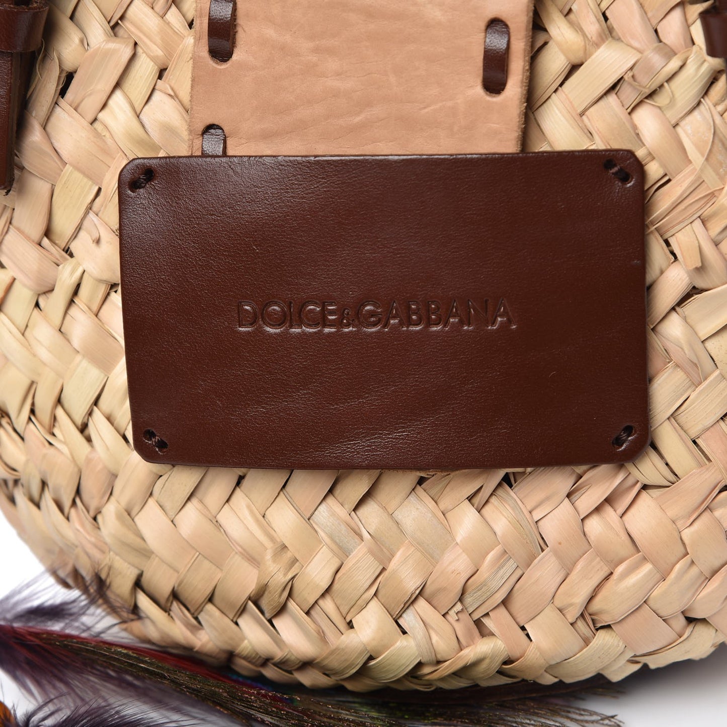 Woven Raffia Straw Tote Brown