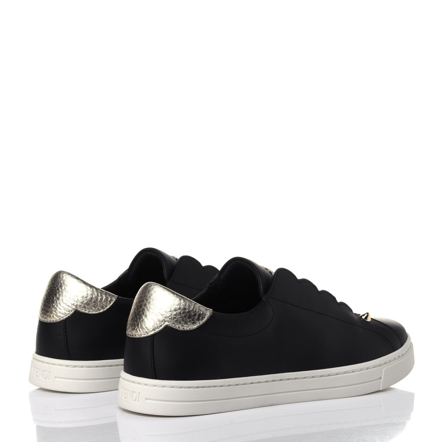 Vitello Lurex Rockoclick Slip On Sneakers 36 Black Gold