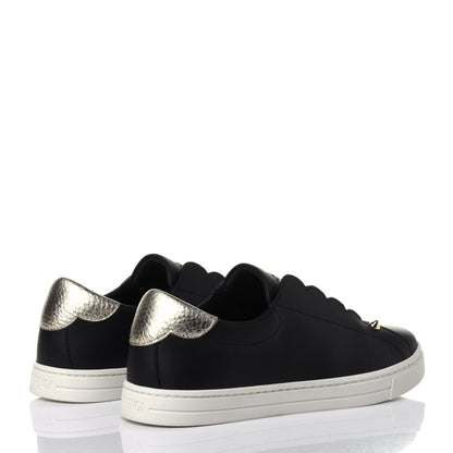 Fendi Vitello Lurex Rockoclick Slip On Sneakers 36 Black Gold 4 of 12