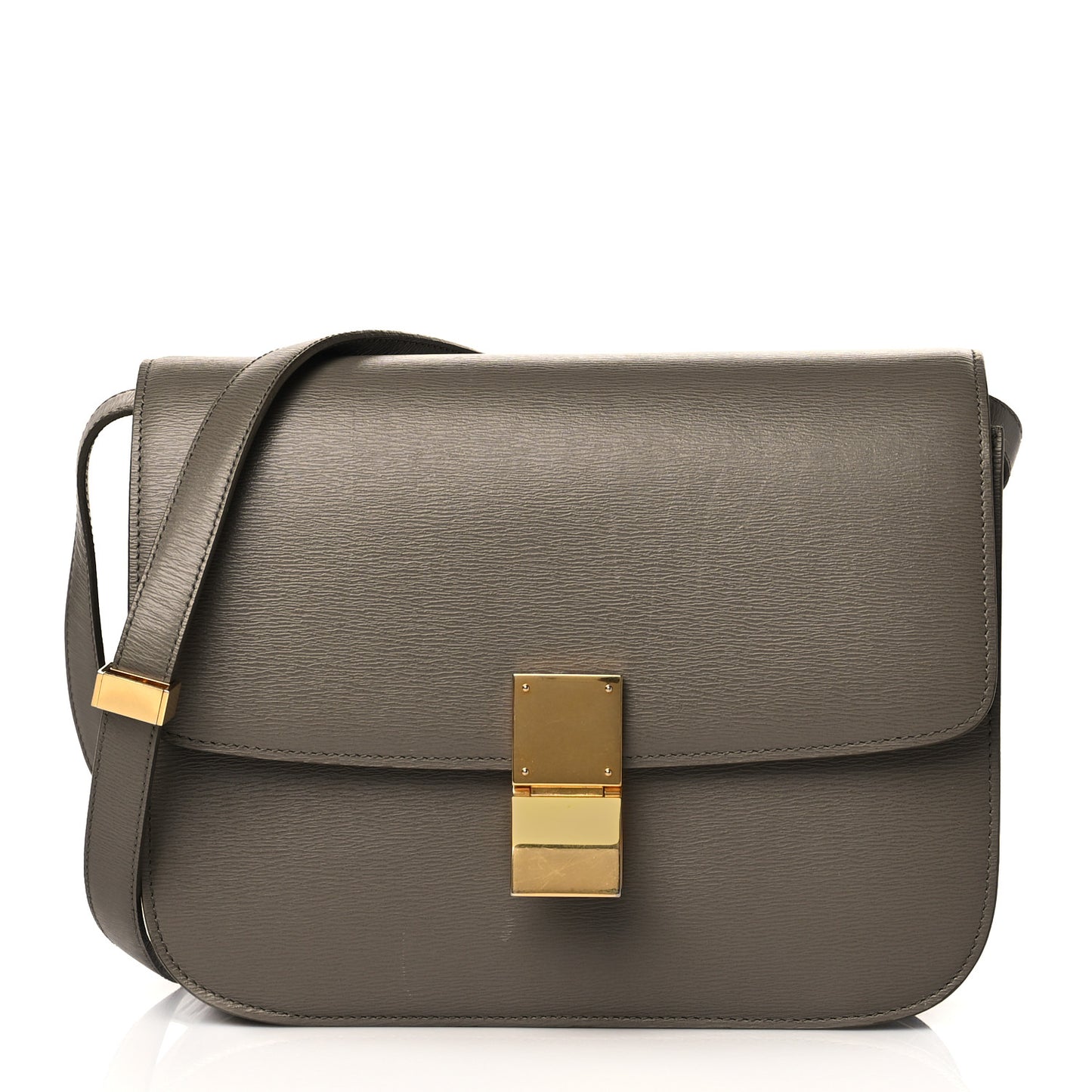 Liege Calfskin Medium Classic Box Flap Bag Souris