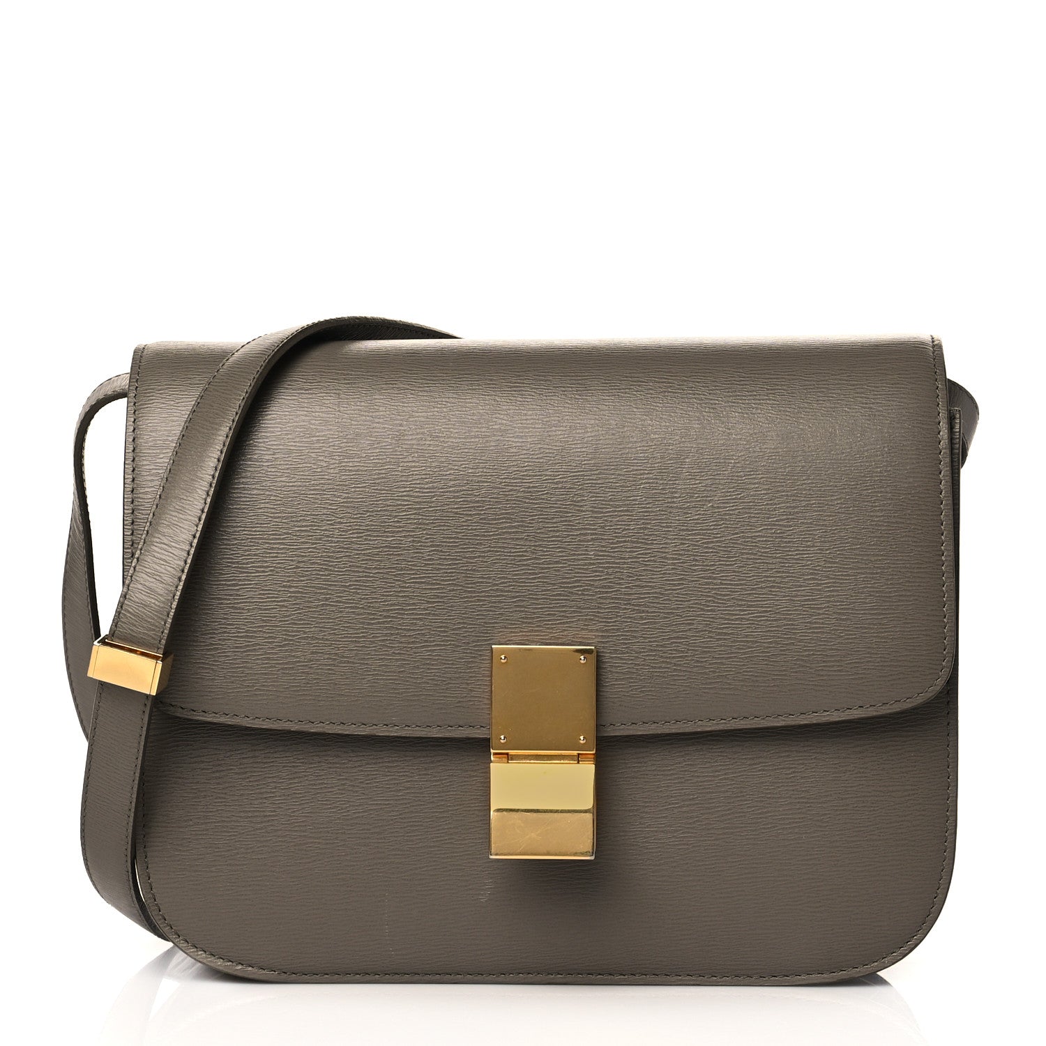 Celine Liege Calfskin Medium Classic Box Flap Bag Souris 1 of 9