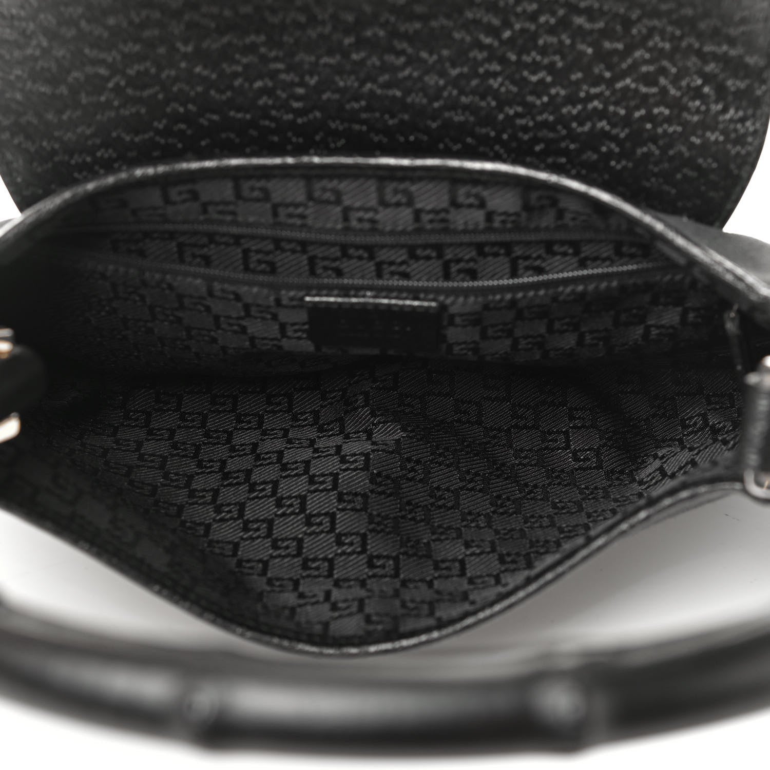 Gucci Canvas Calfskin Bamboo Handle Jackie O Hobo Black 8 of 18