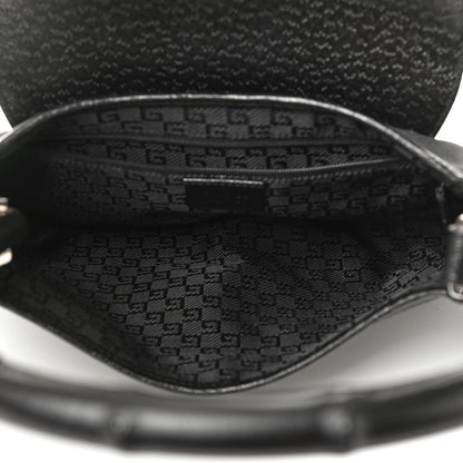 Gucci Canvas Calfskin Bamboo Handle Jackie O Hobo Black 8 of 18