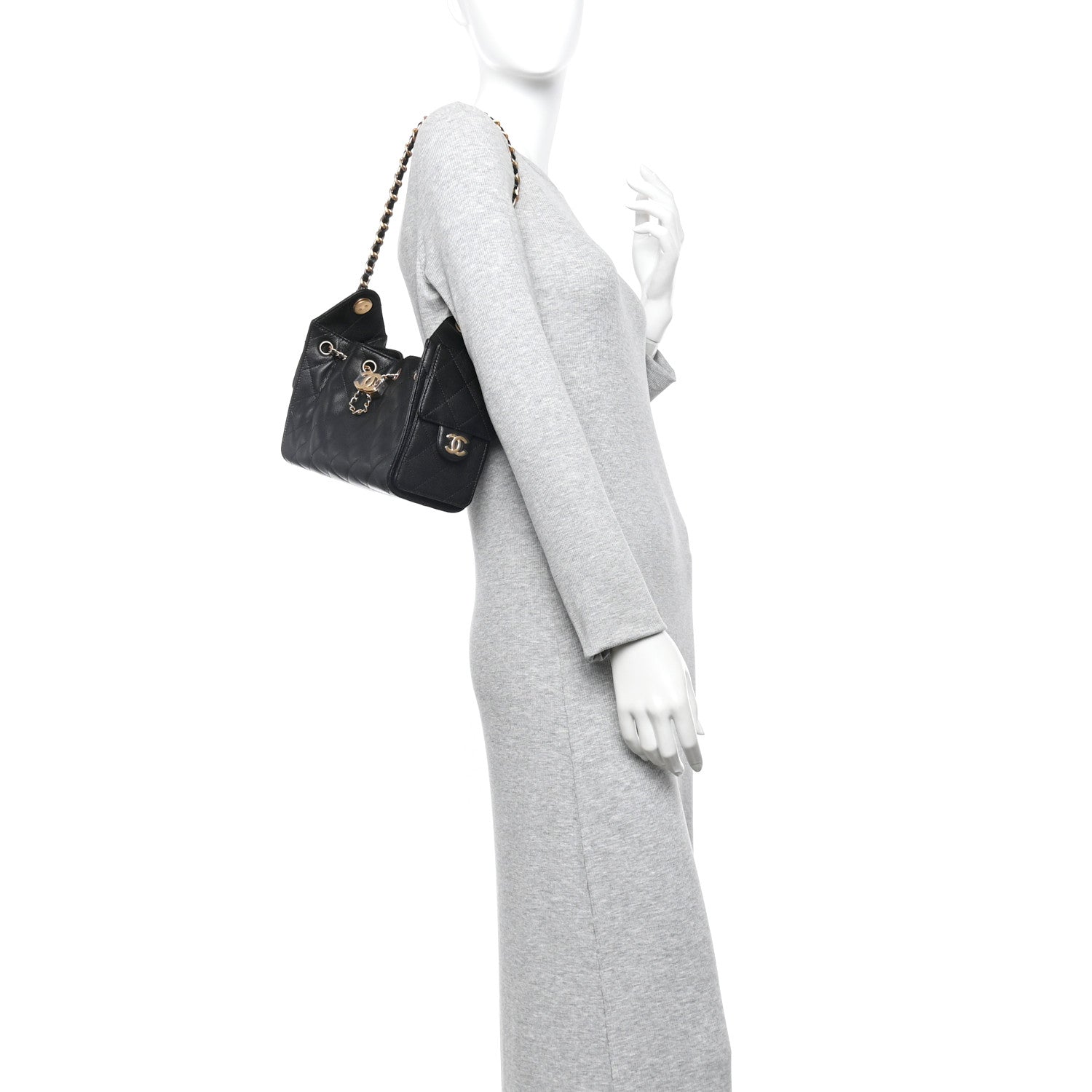 Chanel Caviar Quilted Mini Chanel 25 Handbag Black 2 of 11