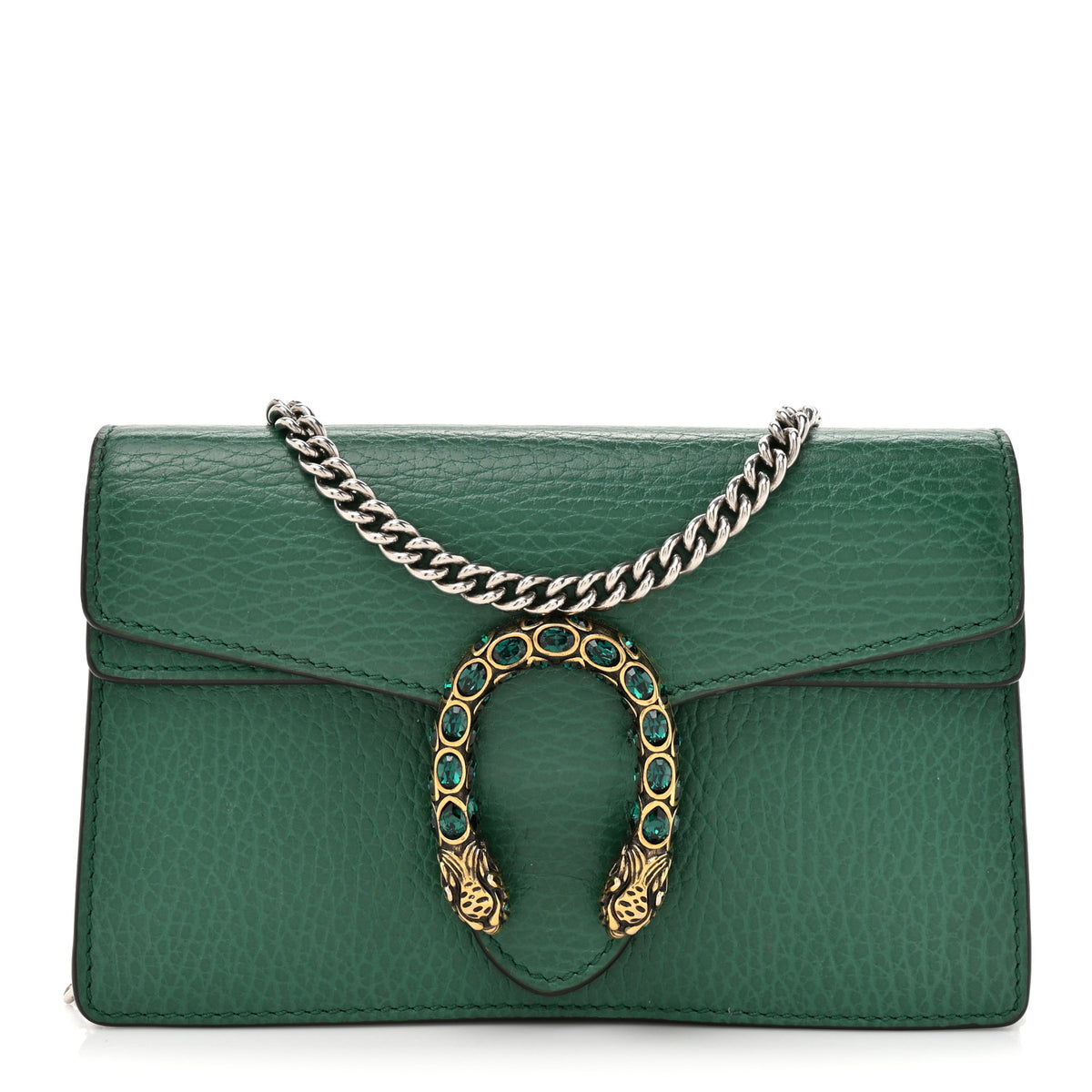 Gucci Dollar Calfskin Crystal Super Mini Dionysus Shoulder Bag Emerald 2 of 29