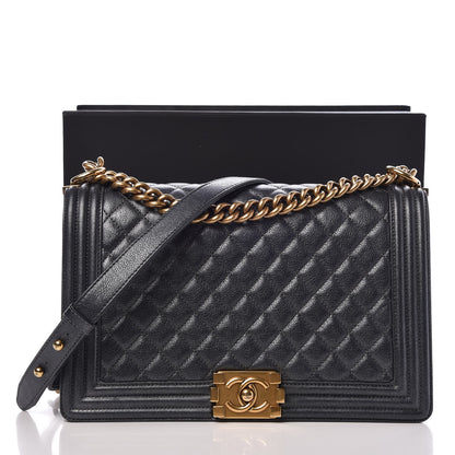 Chanel Metallic Calfskin Quilted New Medium Boy Flap Dark Grey 8 of 8