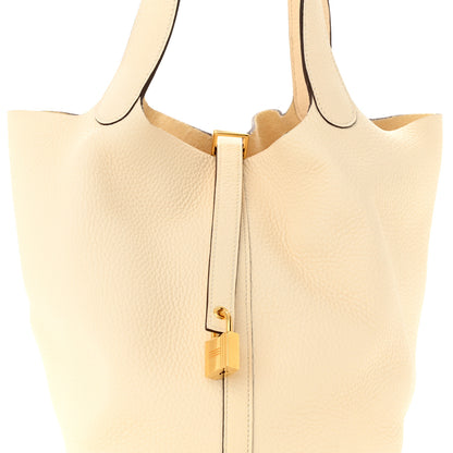 Hermes Taurillon Clemence Picotin Lock 22 MM Nata 7 of 11