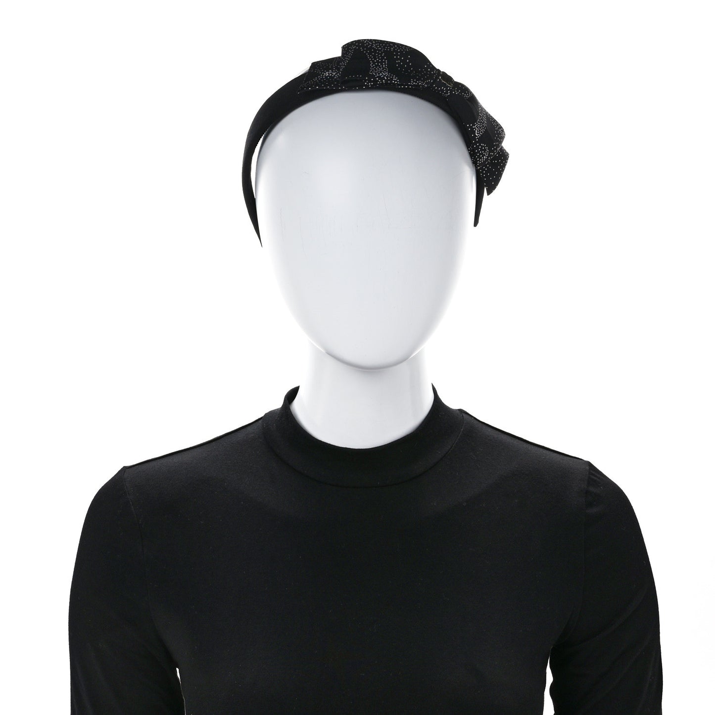 Silk Bow CC Headband Black White