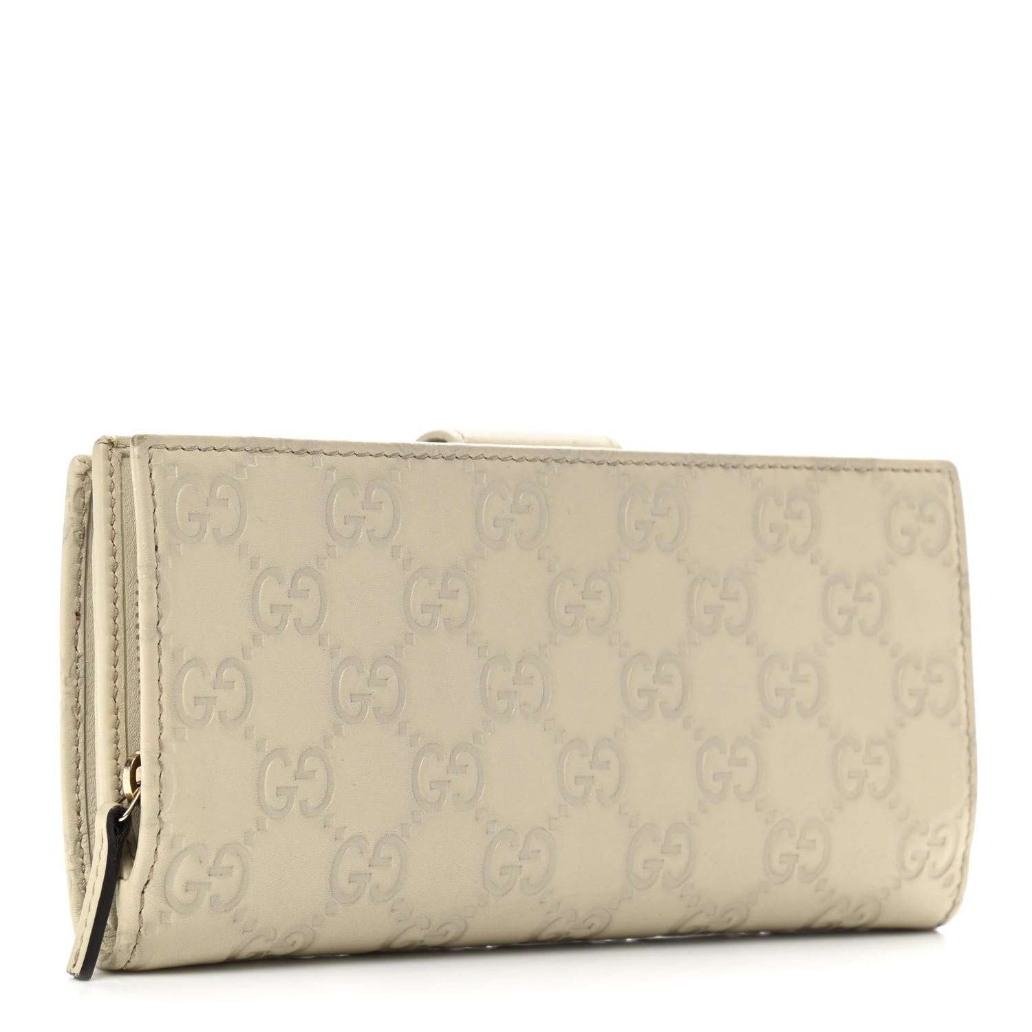 Gucci Guccissima Abbey Continental Wallet Off White 3 of 9