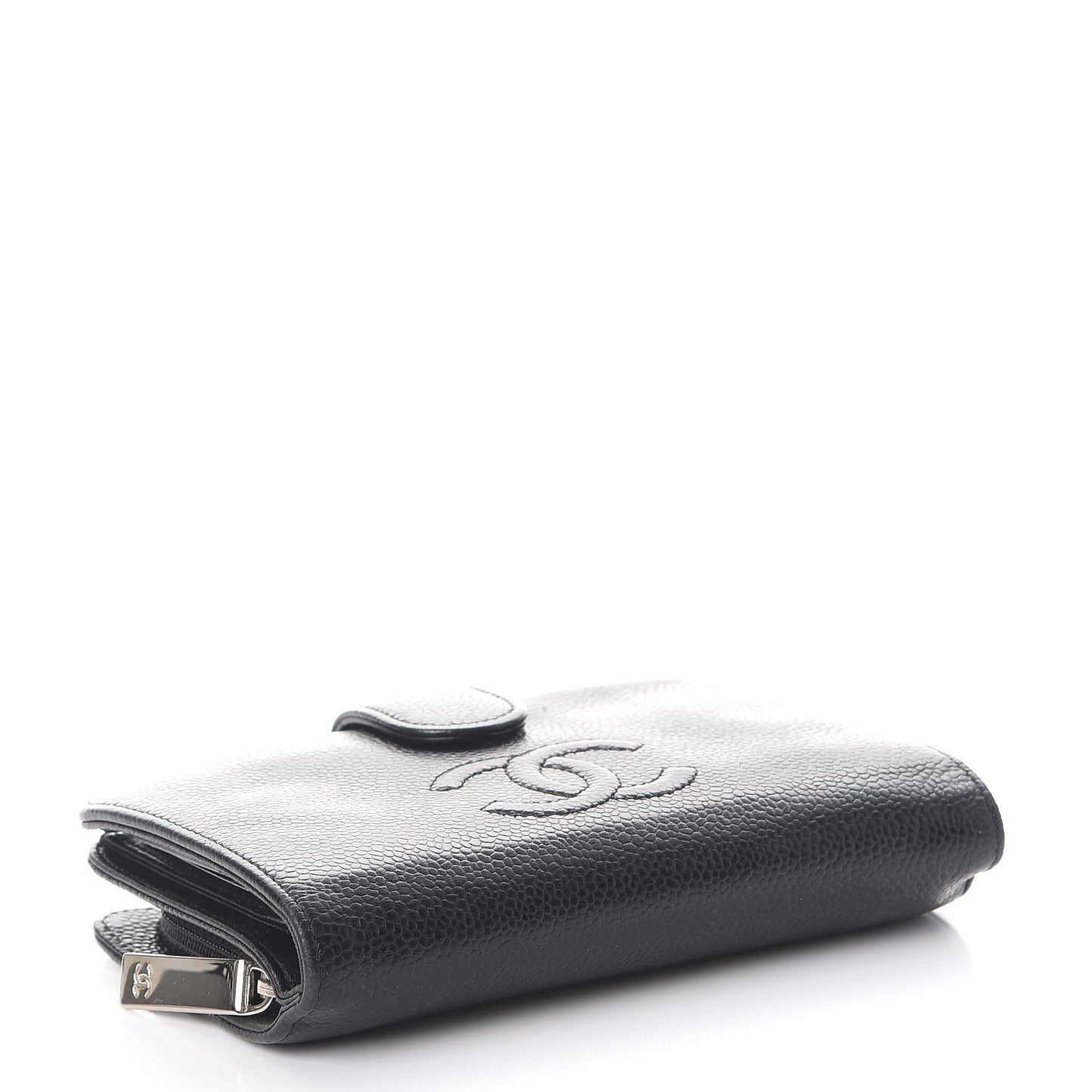Caviar Timeless CC Zipped Pocket Wallet Black