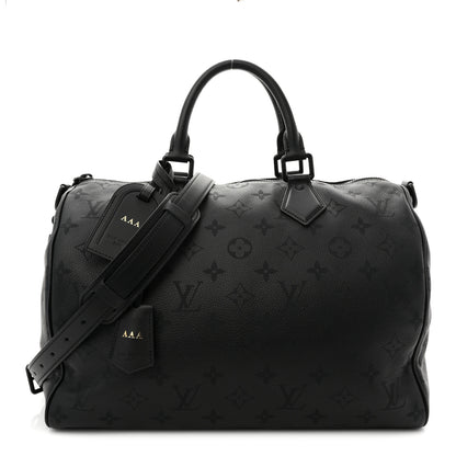 Louis Vuitton Calfskin Monogram Speedy P9 Bandouliere 40 Ultra Black 2 of 18