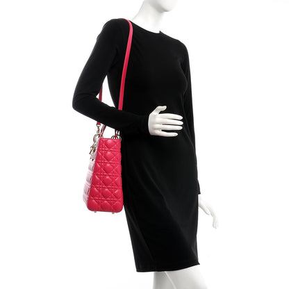 Christian Dior Lambskin Cannage Large Lady Dior Fuchsia 2 of 9