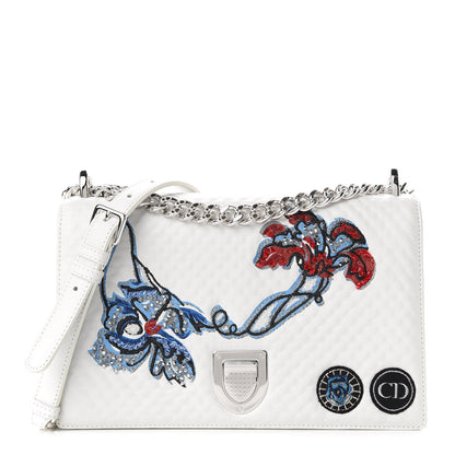 Christian Dior Lambskin Quilted Embroidered Small Diorama Flap Bag Off White 1 of 10