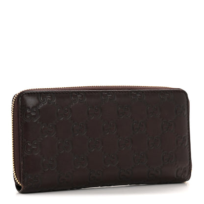Gucci Guccissima GG Pierce Zip Around Wallet Dark Brown 3 of 11