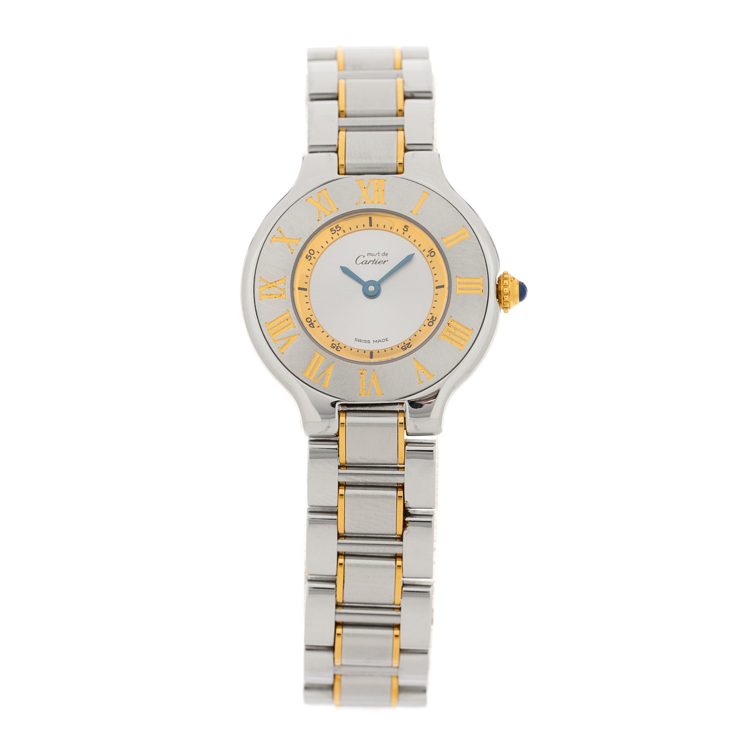 Cartier Stainless Steel 18K Yellow Gold 28mm Must de 21 Quartz Watch 1 of 4
