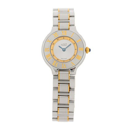 Cartier Stainless Steel 18K Yellow Gold 28mm Must de 21 Quartz Watch 1 of 4