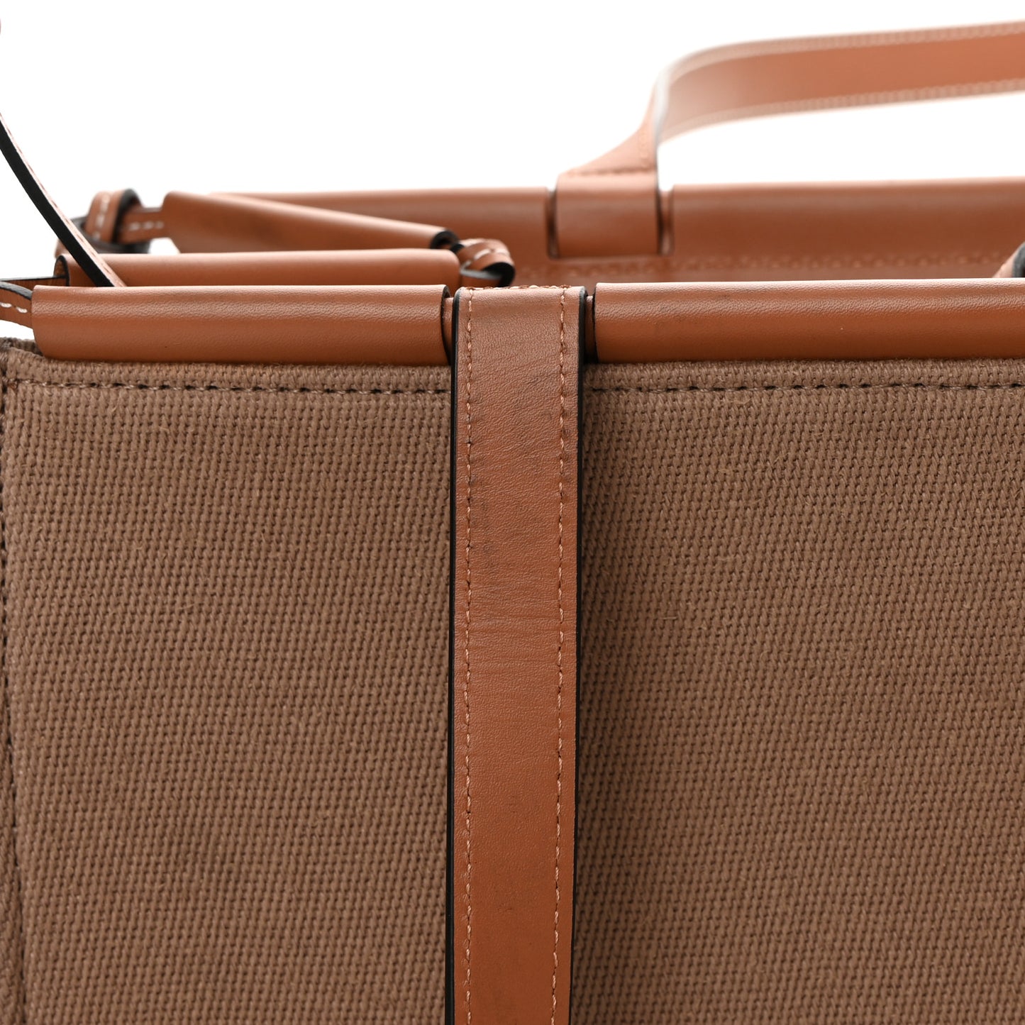 Canvas Calfskin Cushion Tote Taupe