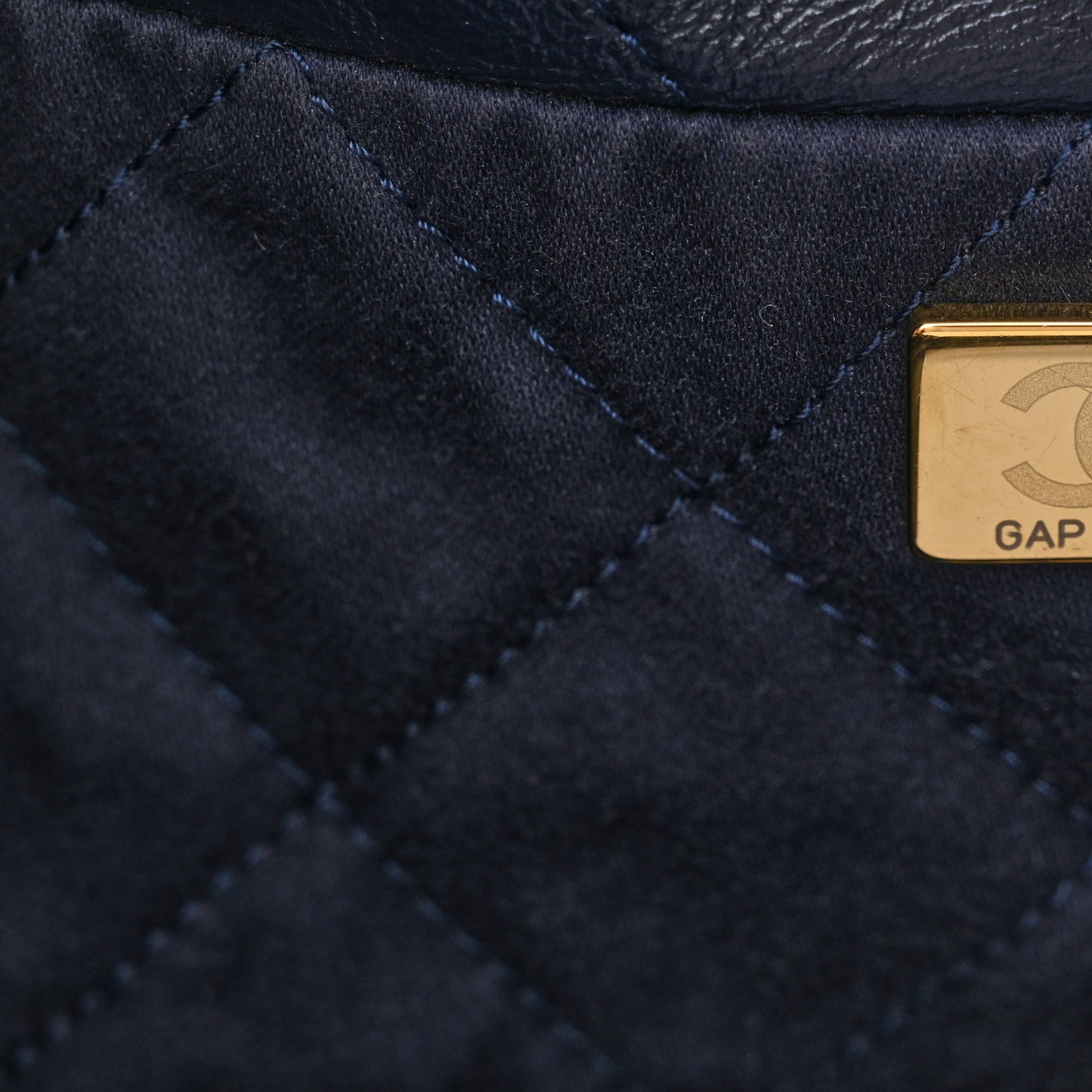Shiny Calfskin Quilted Small Chanel 22 Navy
