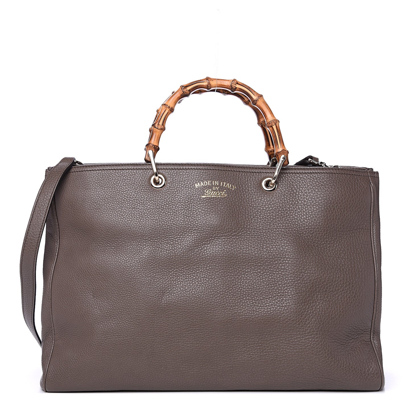 Calfskin Large Bamboo Shopper Tote Grey Field