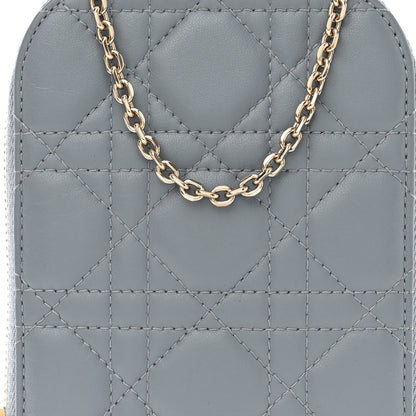 Christian Dior Lambskin Cannage Lady Dior Phone Holder Cloud Blue 8 of 10