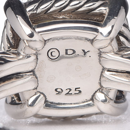 David Yurman Sterling Silver Diamond Lemon Citrine 9mm Chatelaine Pave Bezel Ring 50 5.5 5 of 5