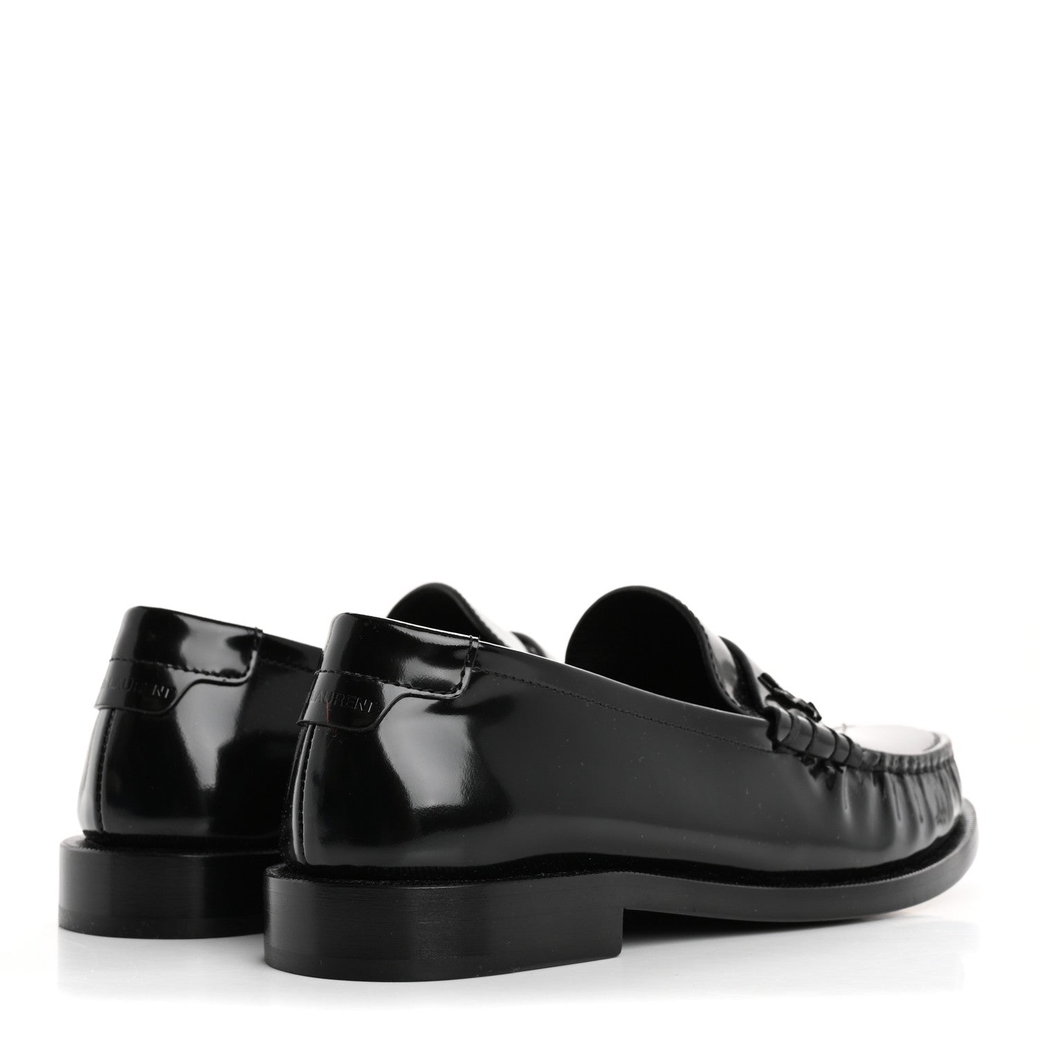 Saint Laurent Calfskin Penny Loafers 35 Black 5 of 9