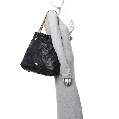 Balenciaga Crushed Calfskin Crush Medium Chain Tote  Black 3 of 11