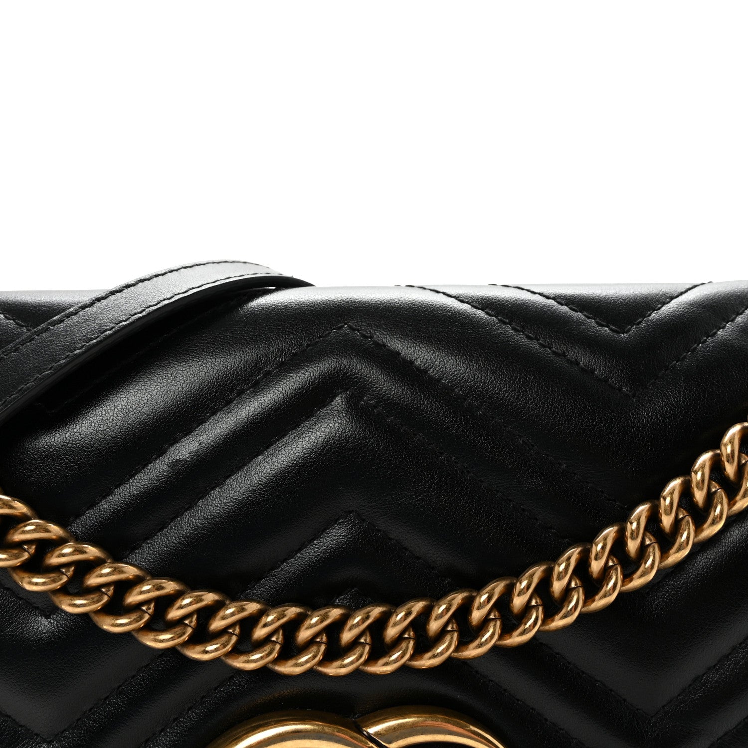 Gucci Calfskin Matelasse Medium GG Marmont Shoulder Bag Black 8 of 10