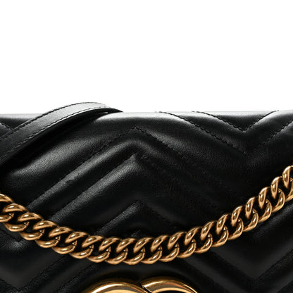 Gucci Calfskin Matelasse Medium GG Marmont Shoulder Bag Black 8 of 10