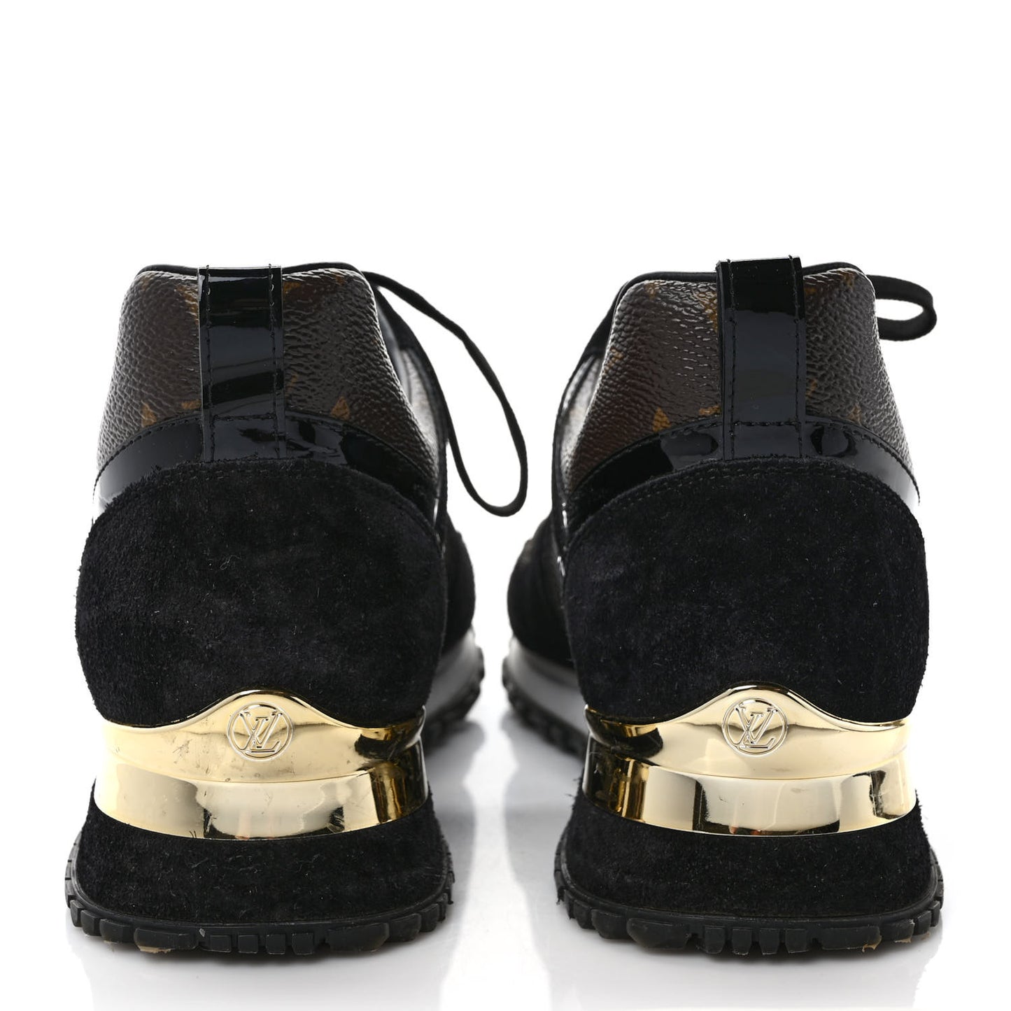 Suede Monogram Run Away Sneakers 37.5 Black