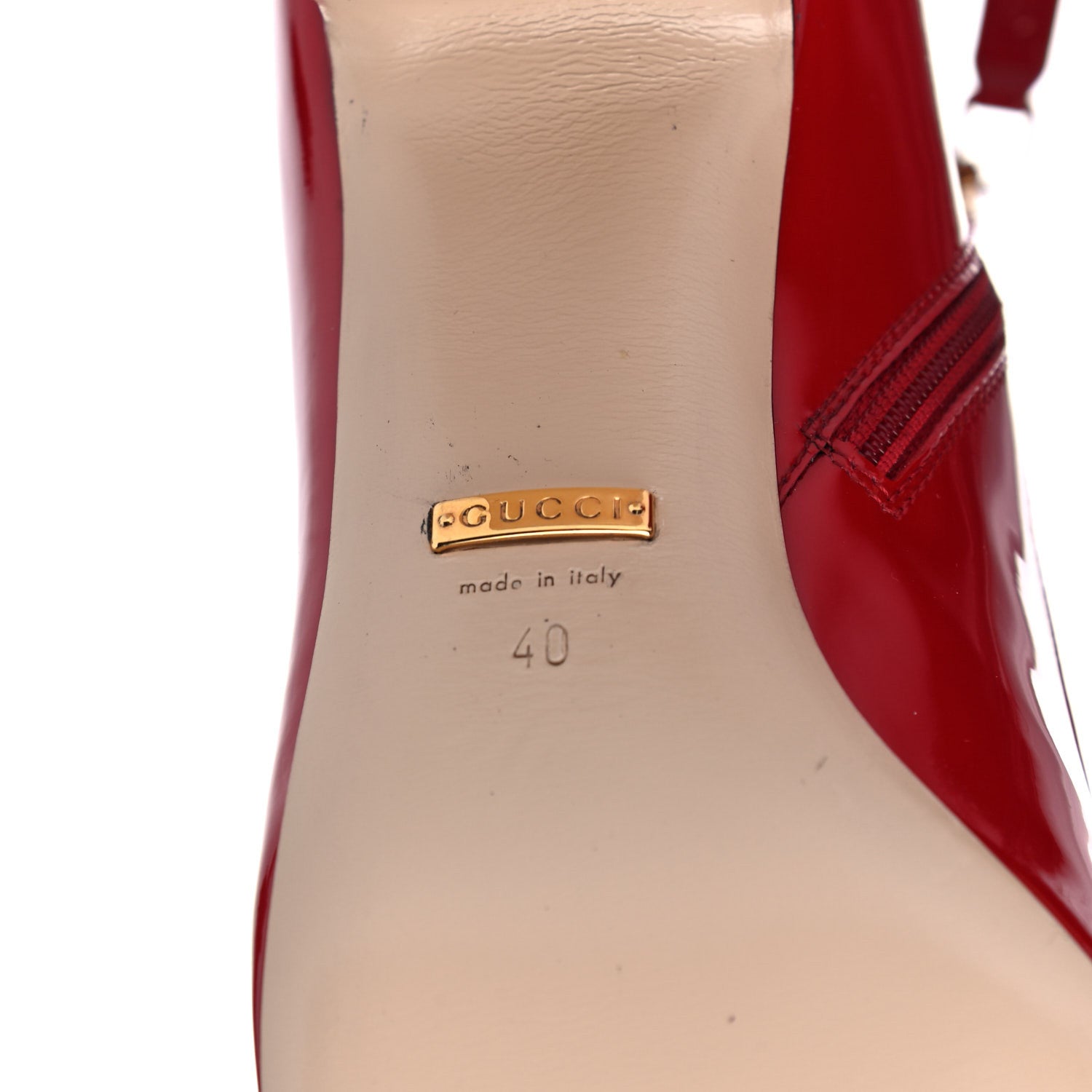 Gucci Patent Calfskin GG Lois Bee Ankle Booties 40 Red 6 of 10