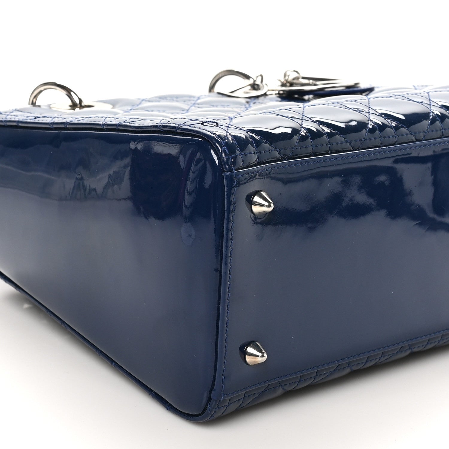 Christian Dior Patent Cannage Medium Lady Dior Navy Blue 9 of 10