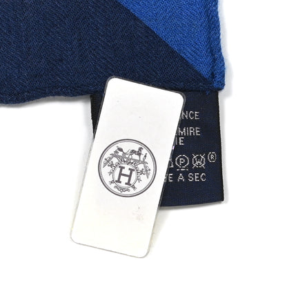 Hermes Cashmere Silk Les Leopards Shawl 140 Naturel Bleu Orange 3 of 5