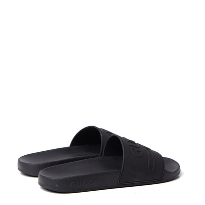 Gucci Rubber Womens Logo Slide Sandals 37 Black 4 of 10