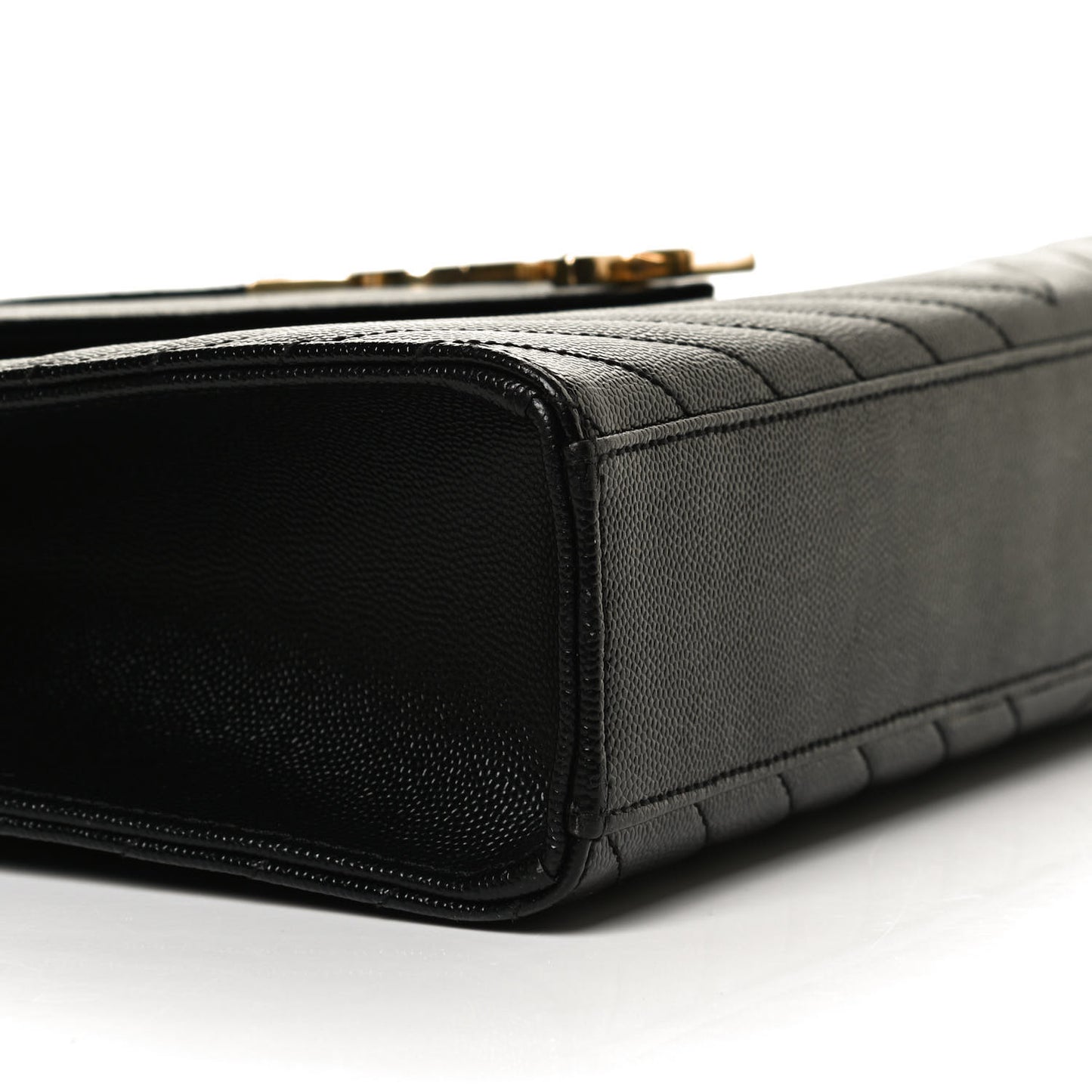 Grain De Poudre Matelasse Chevron Large Monogram Satchel Black