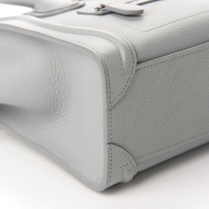 Celine Drummed Calfskin Nano Luggage Mineral 6 of 10