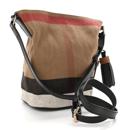 Burberry Canvas Mega Check Mini Ashby Tassel Crossbody Black 4 of 11