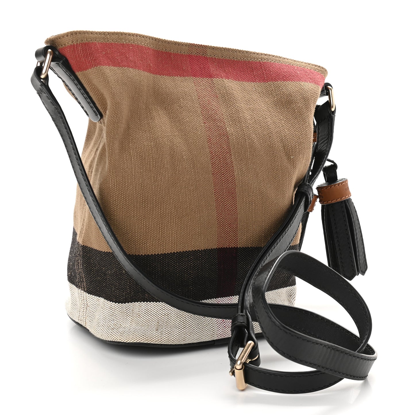 Canvas Mega Check Mini Ashby Tassel Crossbody Black