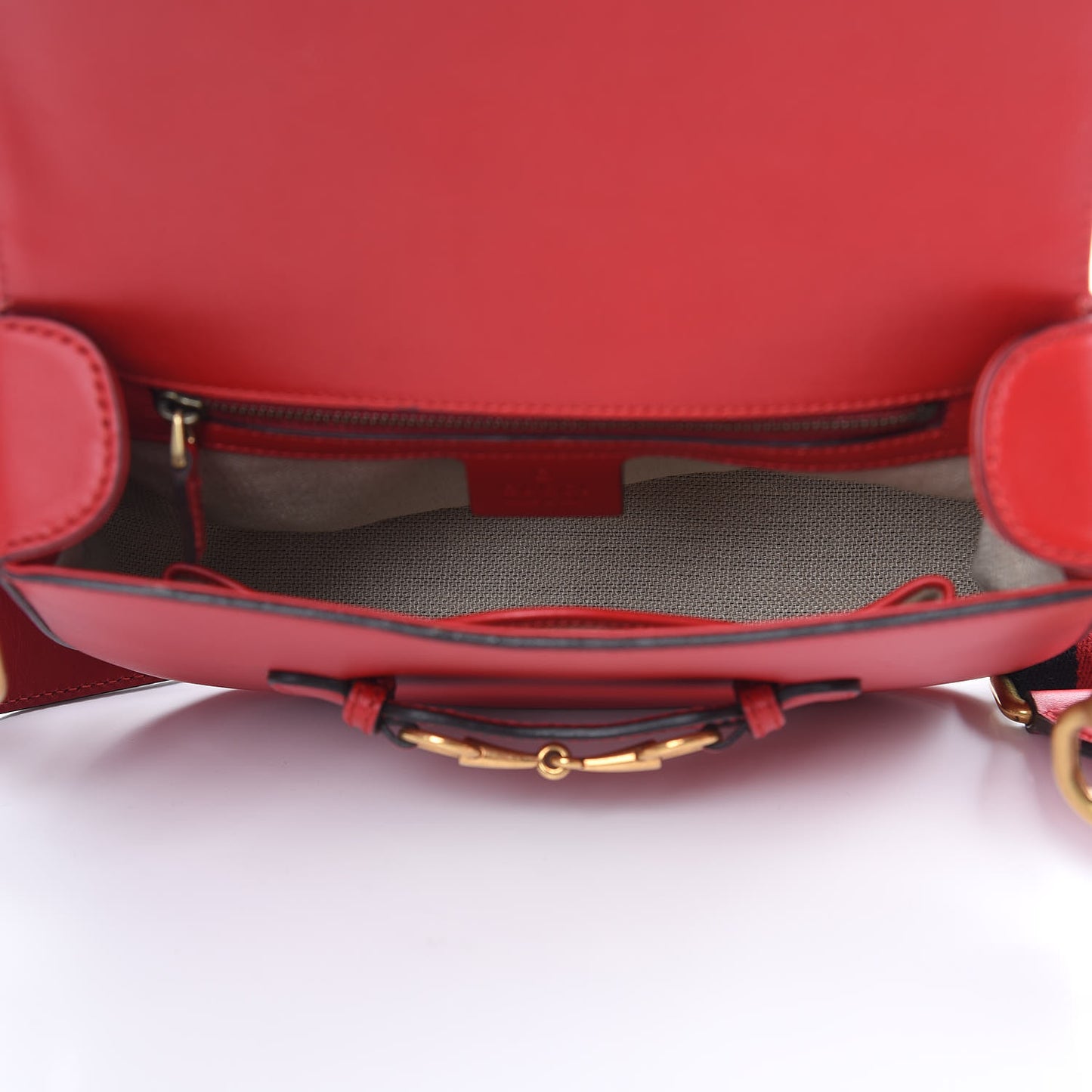 Ruinart Calfskin Medium Lady Web Shoulder Bag Hibiscus Red