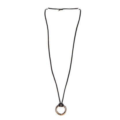 Cartier 18K Pink Yellow White Gold Diamond Trinity Cord Necklace 3 of 7